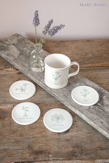 Mary Berry Set of 4 White Flowers Coasters (M77973) | £15
