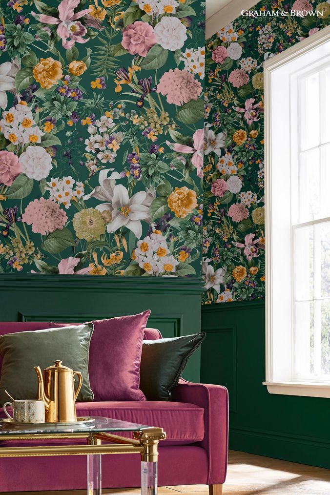 Green deals brown wallpaper