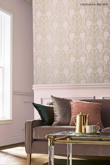 Graham & Brown Pink Art Deco Wallpaper (M78231) | £70