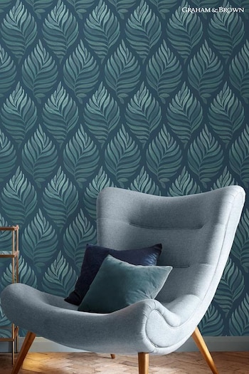 Graham & Brown Blue Botanica Wallpaper Wallpaper (M78237) | £60