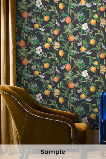 Graham & Brown Black Amalfi Wallpaper Sample (M78277) | £1