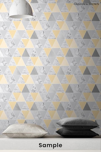 Graham & Brown Lemon Yellow Reflections Wallpaper Sample (M78307) | £1