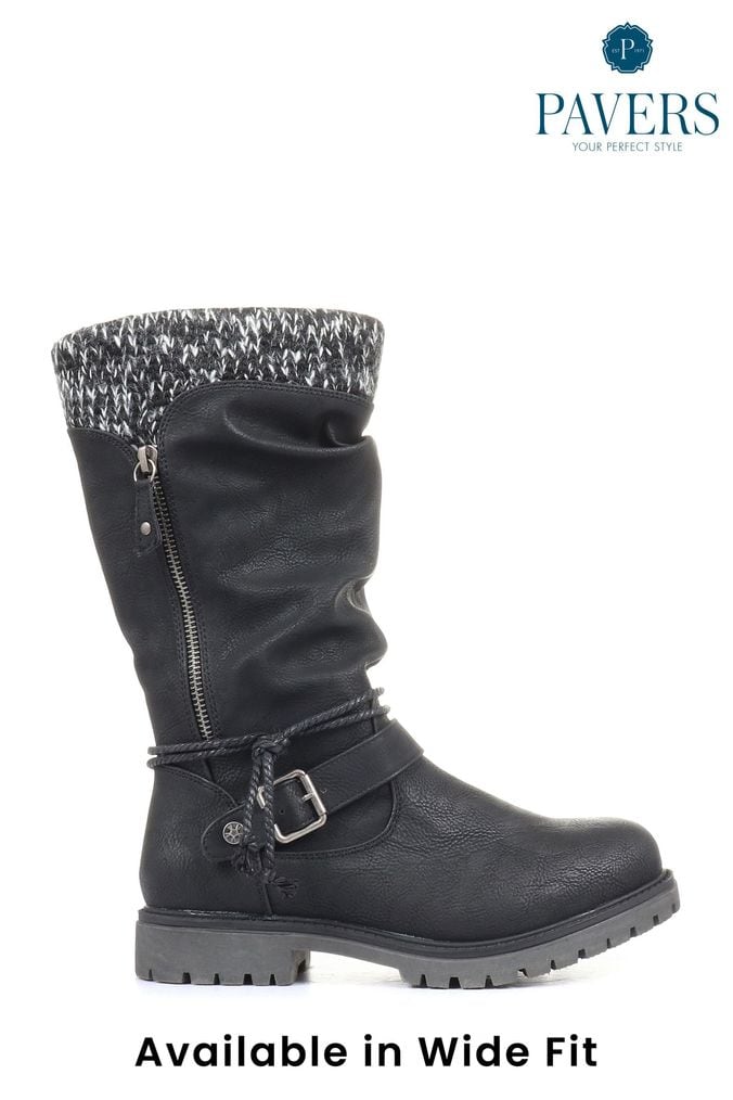Mid calf length boots wide clearance fit
