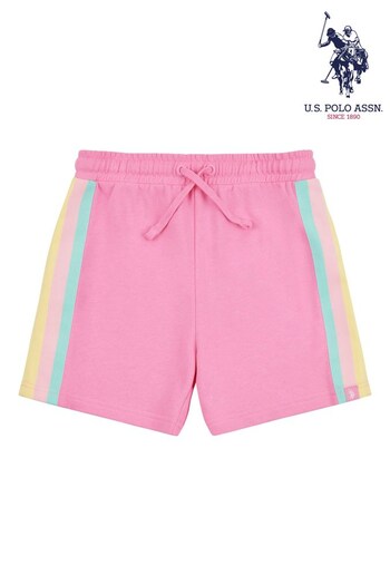 U.S. Polo Assn. Girls Pink Stripe Shorts (M78615) | £35 - £42