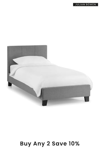 Julian Bowen Grey Rialto Linen Single Bed (M78730) | £185