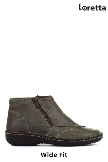 Loretta Ladies Wide Fit Leather Ankle Boots (M79009) | £50