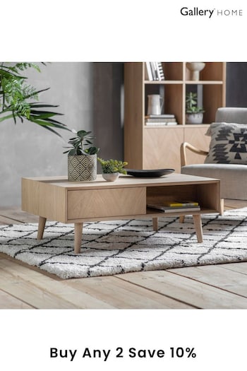 Gallery Home Natural Ramsey 2 Drawer Coffee Table (M79095) | £490