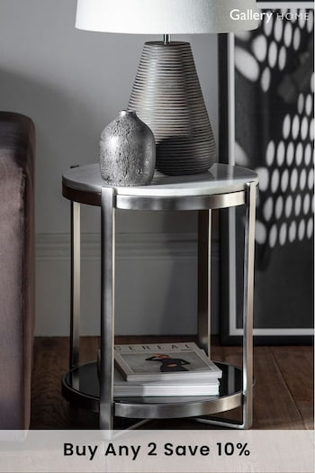 Gallery Home Silver Clara Side Table (M79124) | £230
