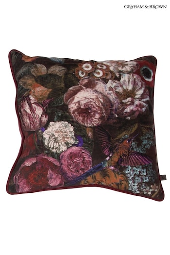 Graham & Brown Purple Allure Floral Cushion (M79472) | £40