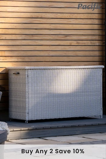 Pacific Slate Grey Large Rattan Effect Garden Cushion Storage Box (M79581) | £450