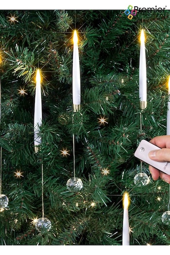 Premier Decorations Ltd White Christmas 10pc Remote Control Candle Set (M79915) | £26
