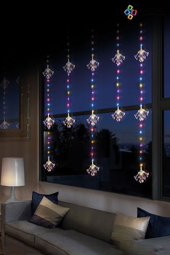 Premier Decorations Ltd Christmas Sputnik Twinkle Curtain Rainbow LEDs (M79948) | £44