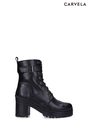 Carvela Comfort Black Secure Lace-Up Ankle Boots GHOUD (M80239) | £189