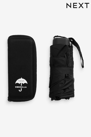Black Compact Umbrella With Travel Case (M80361) | £16