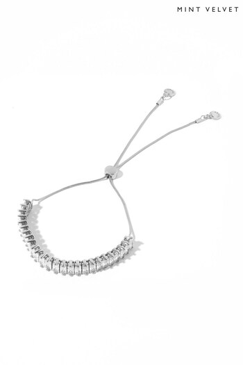 Mint Velvet Silver Plated Crystal Chunky Bracelet (M80926) | £45