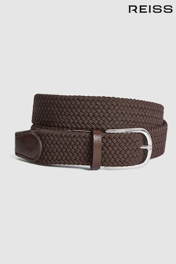 Reiss Mid Brown Elmont Woven Belt (M81828) | £55