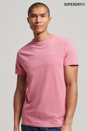 Superdry Dark Pink Cotton Micro Embroidered T-Shirt (M81987) | £20