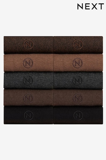 Neutrals 10 Pack Mens Lasting Fresh Socks (M82094) | £26