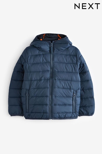 Navy Blue Quilted Midweight Hooded Coat (3-17yrs) (M82163) | £22 - £32
