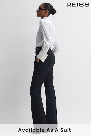 Reiss Black Haisley Tailored Flare Trousers Kordelzug (M82648) | £150