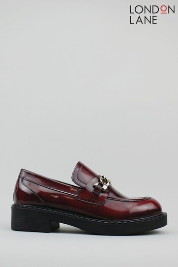 London Lane Purple Style Holborn Classic Leather Loafers (M82817) | £80