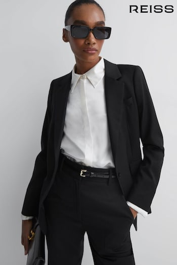 Reiss Black Haisley Single Breasted Suit Blazer (M84533) | £238