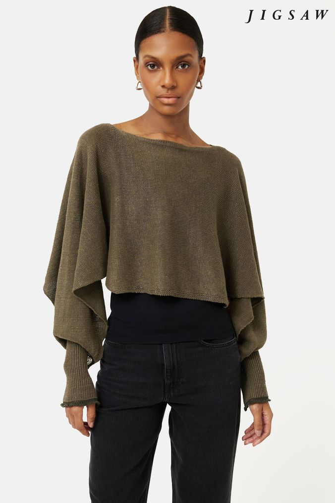 Poncho jumper with long sleeves sale