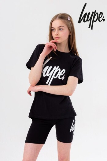Hype. Black Script T-Shirt and Shorts Set (M85256) | £25 - £30