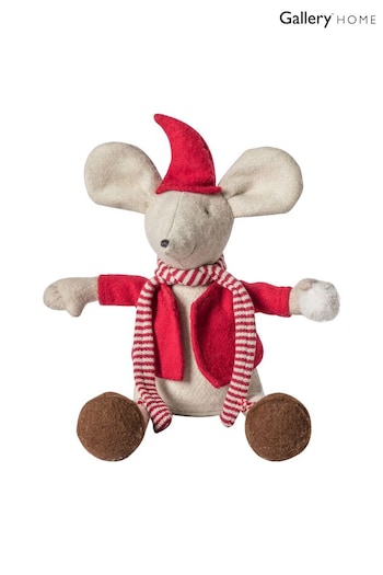 Gallery Home Cream Christmas Miles Mouse Doorstop (M85385) | £20