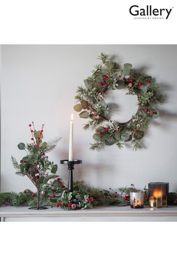 Gallery Home Red Ellis Eucalyptus With Snowy Red Berries Christmas (M85516) | £21