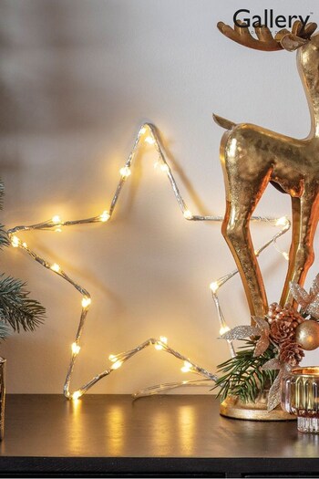 Gallery Home Silver Simmons 80 LED Star With Silver Wire Christmas (M85522) | £16