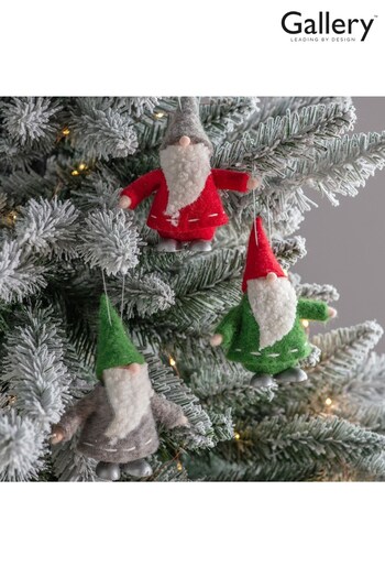 Gallery Home Set of 3 White Burke Assorted Christmas Nordic Santas (M85552) | £22