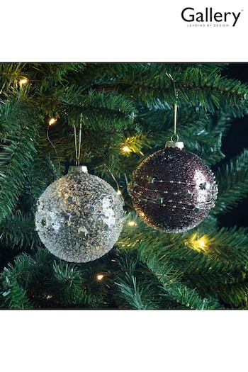 Gallery Home Set of 6 Gold Assorted Pale Gold Bronze Star Christmas Baubles (M85561) | £28
