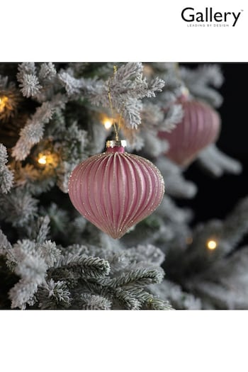 Gallery Home 3 Pack Red Onion Damson Christmas Baubles (M85569) | £15