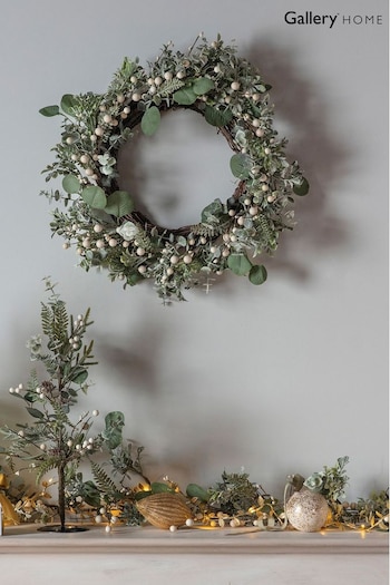Gallery Home Green White Berry With Mixed Leaves Christmas Garland (M85575) | £25