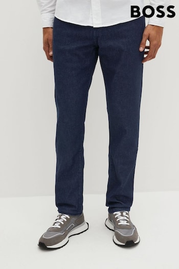 BOSS Indigo Blue Maine Straight Fit Stretch Jeans BENZ (M85815) | £99