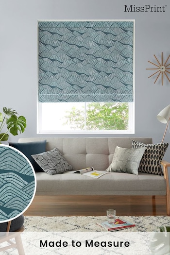 MissPrint Blue Frontier Made to Measure Roman Blind (M86255) | £79