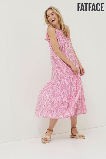 FatFace Pink Ayanna Paisley Maxi Beach Dress (M86293) | £59