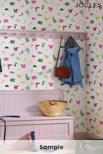 Joules Creme Multi Etched Woodland Wallpaper Sample Wallpaper (M86910) | £1