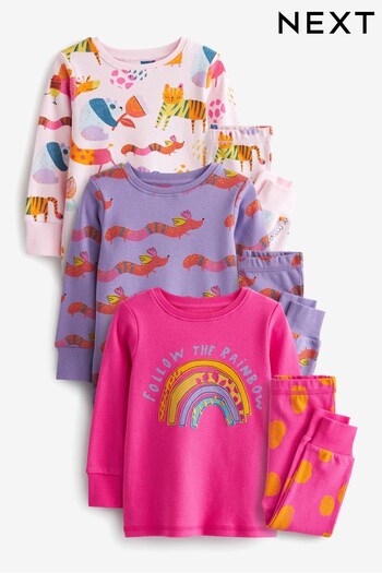 Pink Rainbow Character Snuggle Pyjamas 3 Pack (9mths-8yrs) (M87101) | £29 - £35