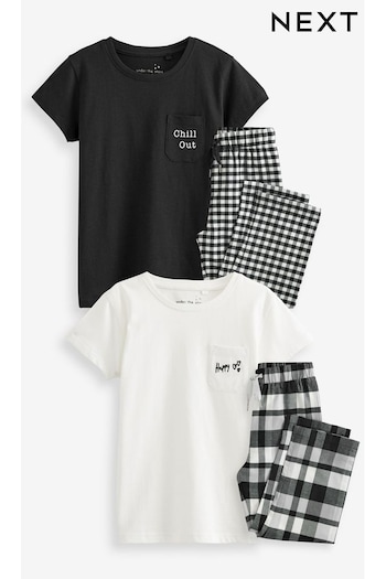 Black/White Check CerbeShops Woven Jogger Pyjamas 2 Pack (3-16yrs) (M87128) | £28 - £38