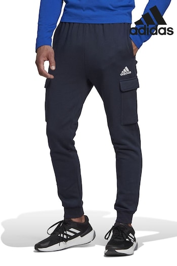 adidas Blue Sportswear Essentials Fleece Regular Tapered Cargo Joggers (M87313) | £43