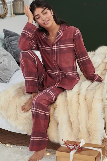 Laura Ashley Red Check Button Through Pyjama Set (M87326) | £52