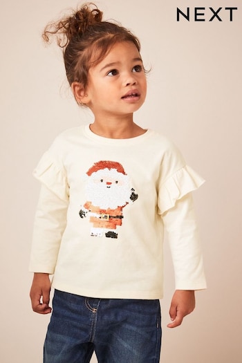 Sequin Santa Christmas T-Shirt (3mths-7yrs) (M87370) | £9 - £11