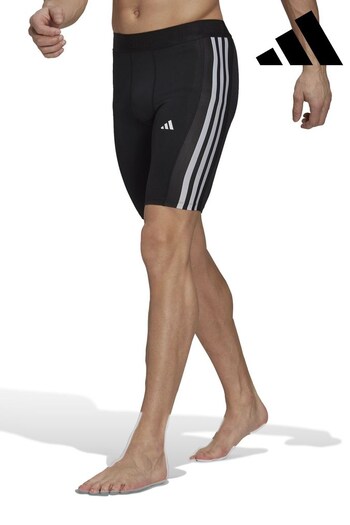 adidas Black Performance Techfit 3-Stripes Training Short Tights (M87426) | £30