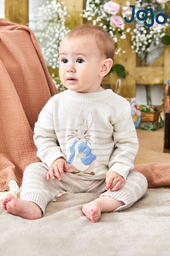 JoJo Maman Bébé Cream Peter Rabbit Fair Isle Baby Knit Set (M87467) | £18
