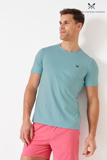 Crew pleated Clothing Company Blue Cotton Classic T-Shirt (M87488) | £25