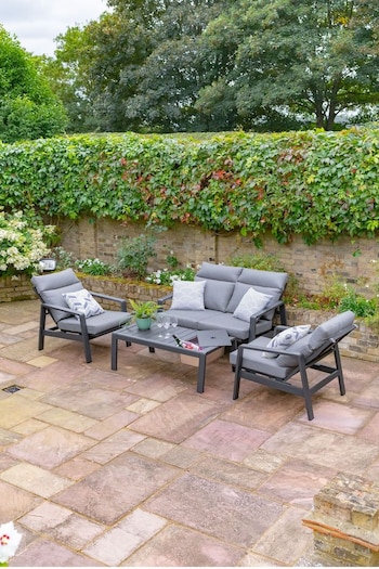 Leisuregrow Grey Garden Santorini Dusk Reclining Lounge Set wth Ice Bucket Table (M87531) | £1,800