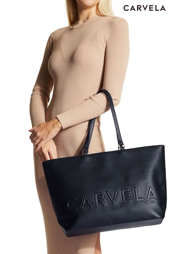 Carvela Frame Winged Shopper Black Bag (M87630) | £129