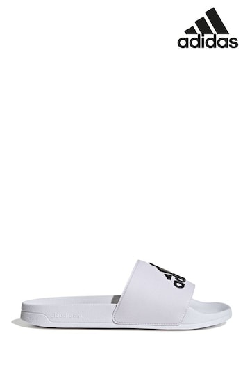 adidas White Adilette Shower Sandals (M87655) | £25